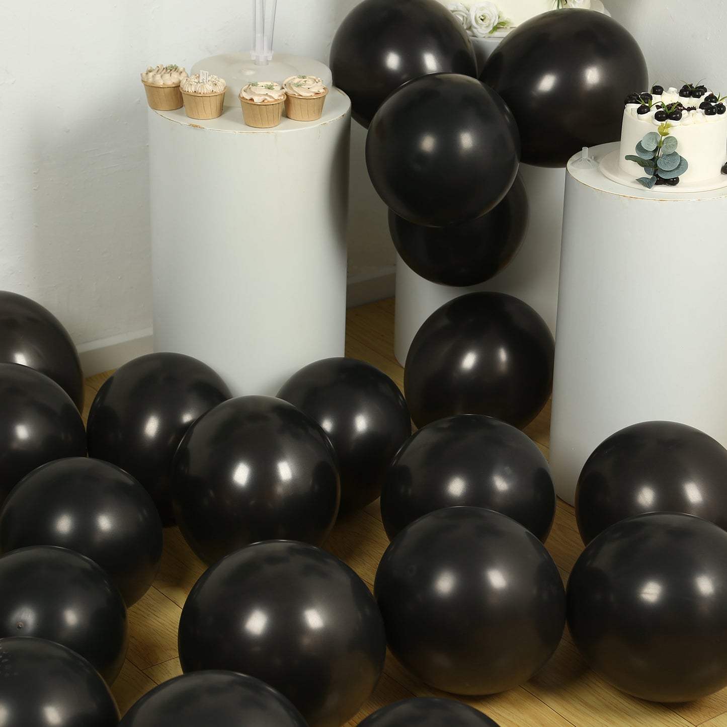 50 Pack Black Biodegradable Balloons for eco-friendly celebrations.