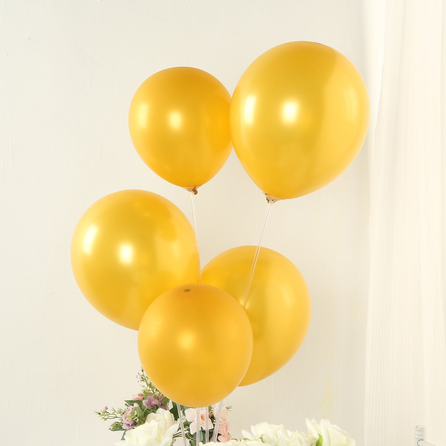 50 Pack Gold Biodegradable Balloons, 12" Thickened Extra Strong Eco-friendly Latex Helium Party Balloons