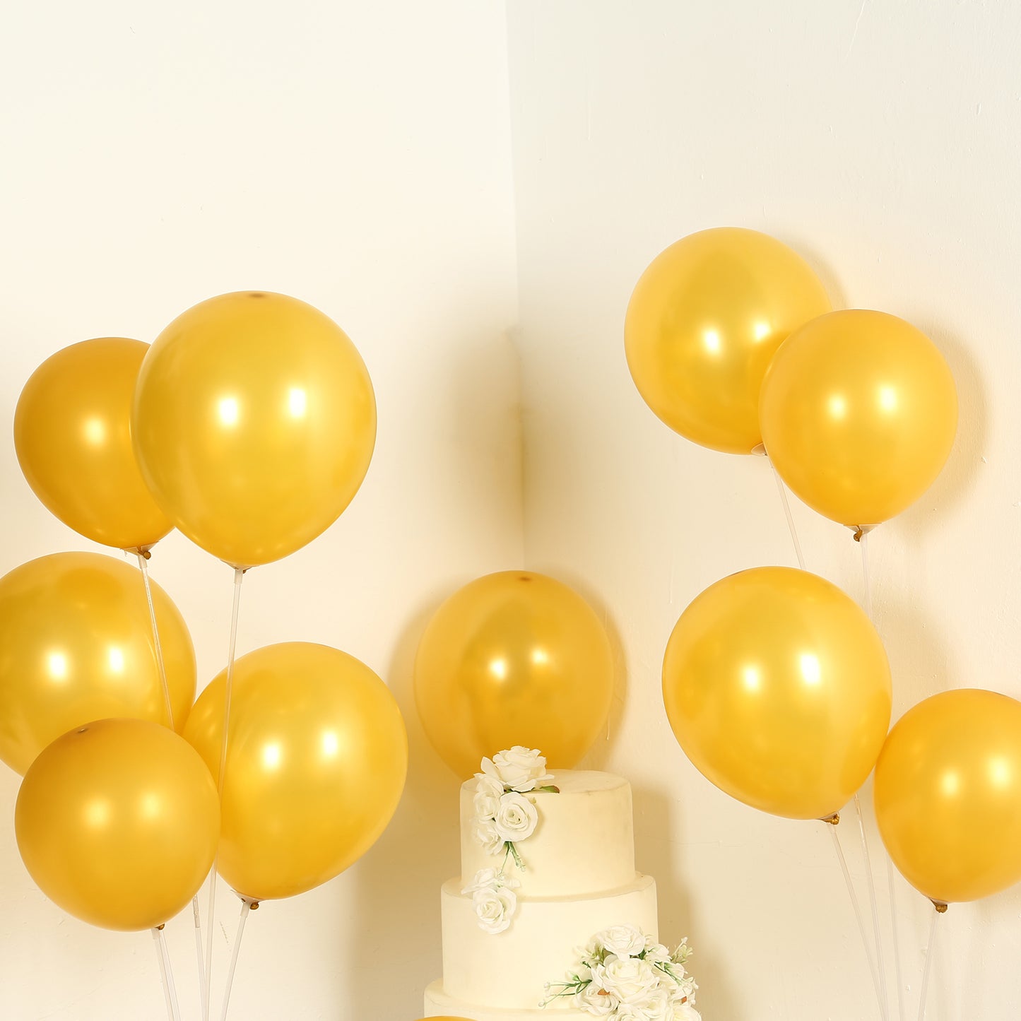 50 Pack Gold Biodegradable Balloons, 12" Thickened Extra Strong Eco-friendly Latex Helium Party Balloons