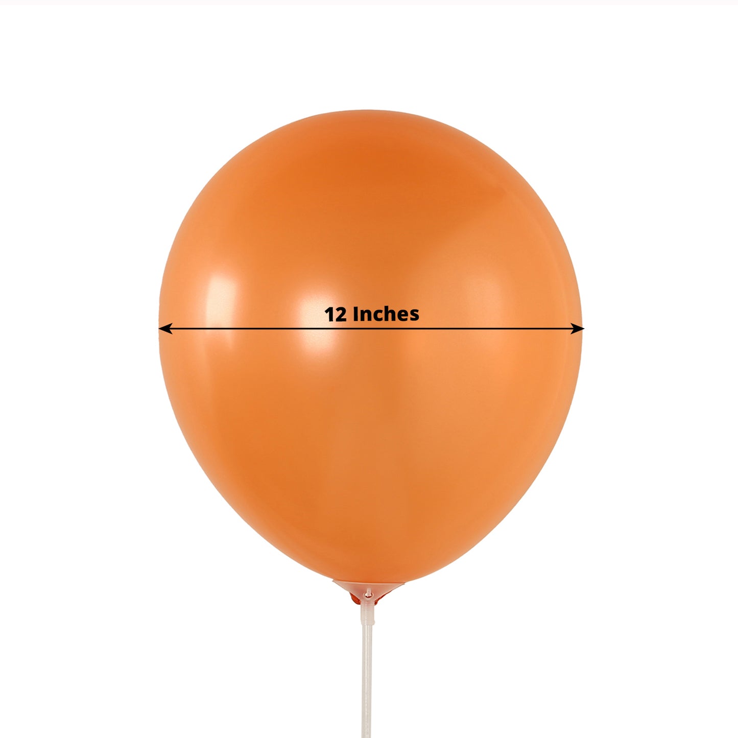 Orange biodegradable 12" balloon, eco-friendly and strong for parties.