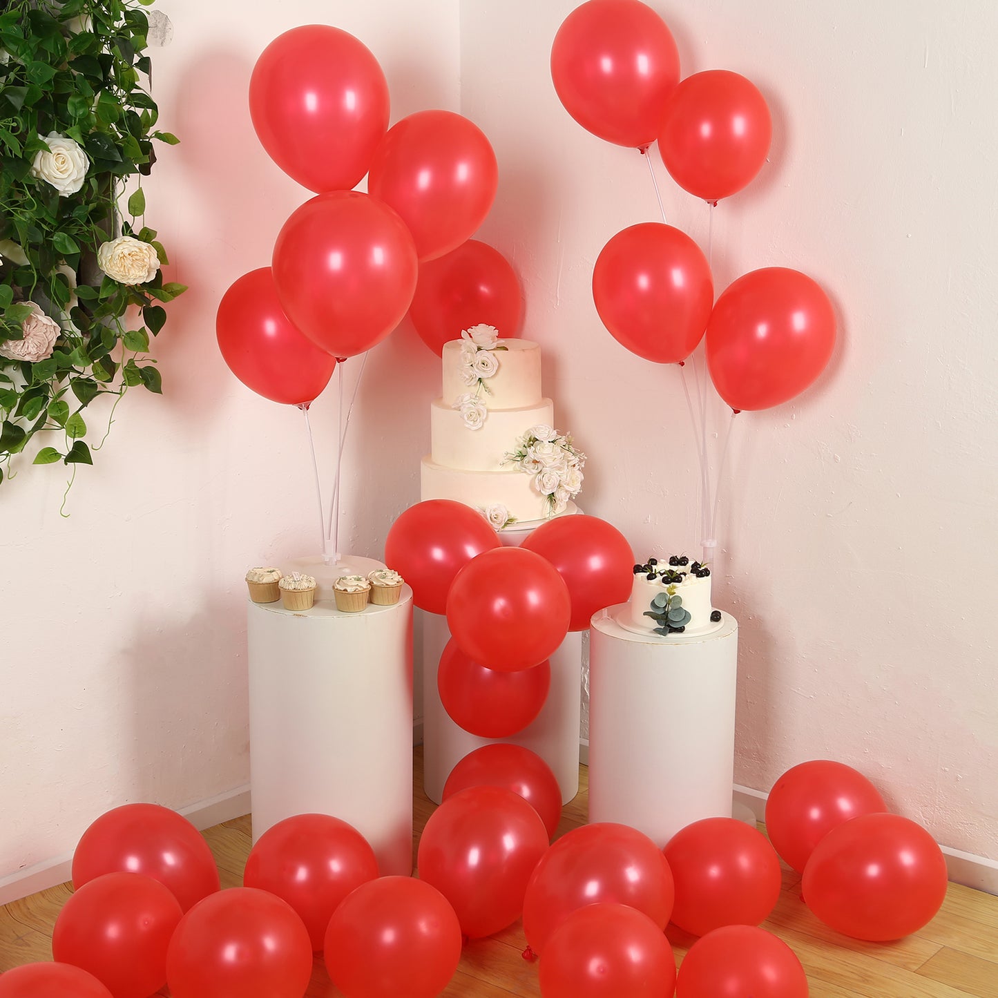 50 Pack Red Biodegradable 12" Helium Balloons for Parties