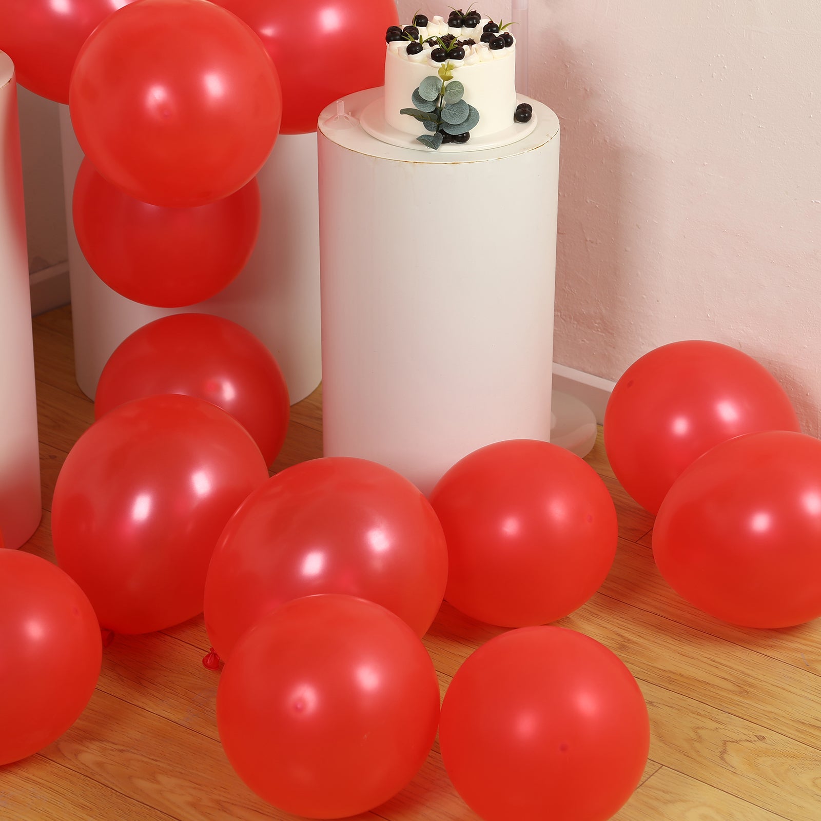 Red biodegradable balloons for eco-friendly celebrations.