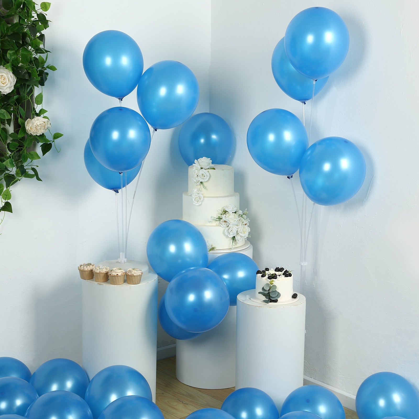 Royal blue biodegradable balloons for eco-friendly parties.