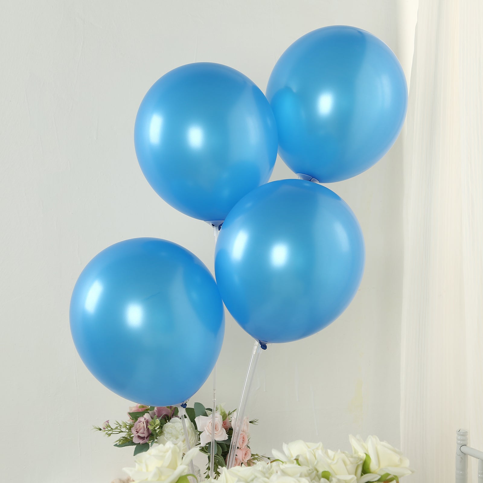 Royal blue biodegradable balloons, 12" thickened, eco-friendly latex.