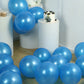 Royal blue biodegradable balloons scattered around a party setting.