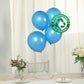 Royal blue biodegradable helium balloons on a table setting.