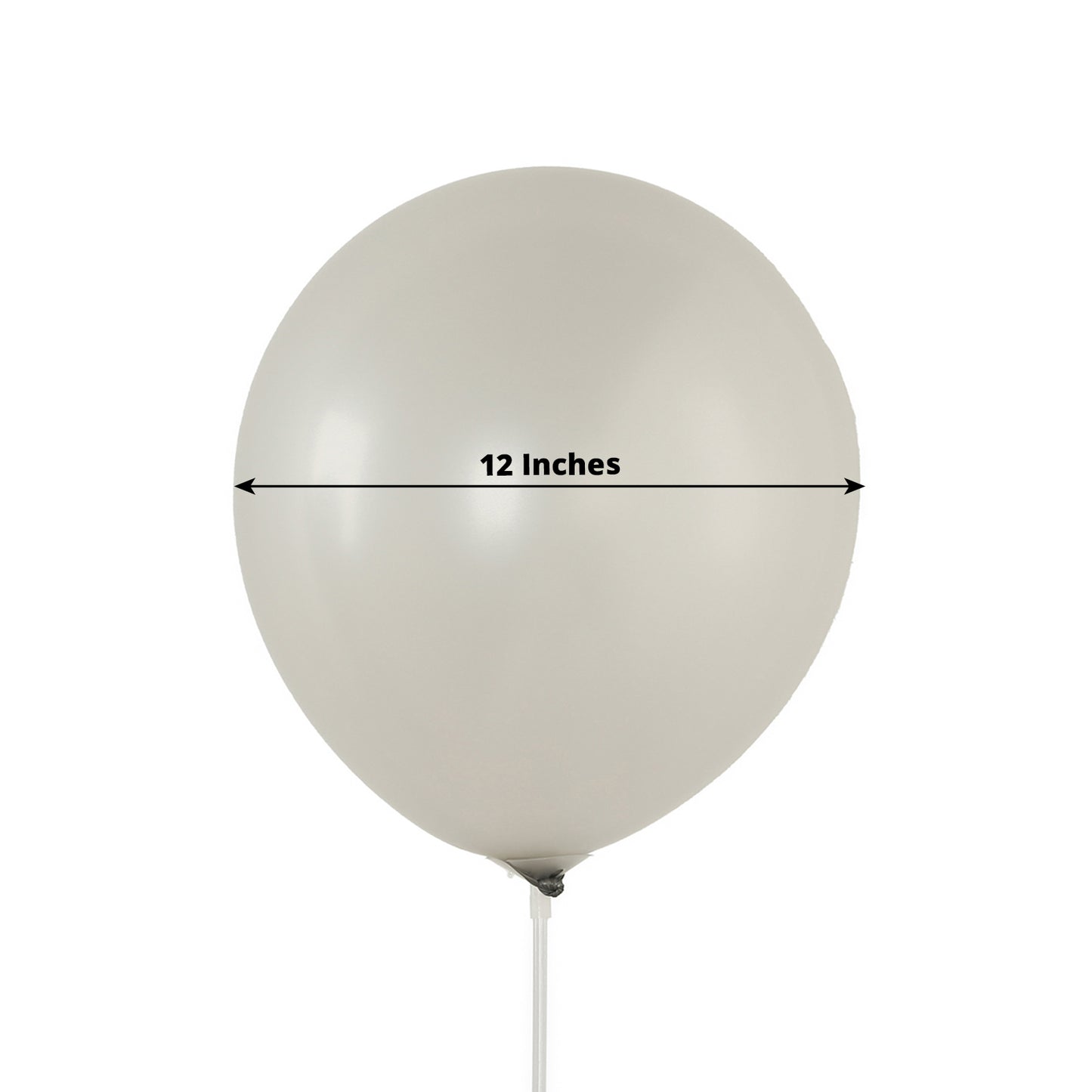 Silver biodegradable 12" latex balloon for eco-friendly parties.