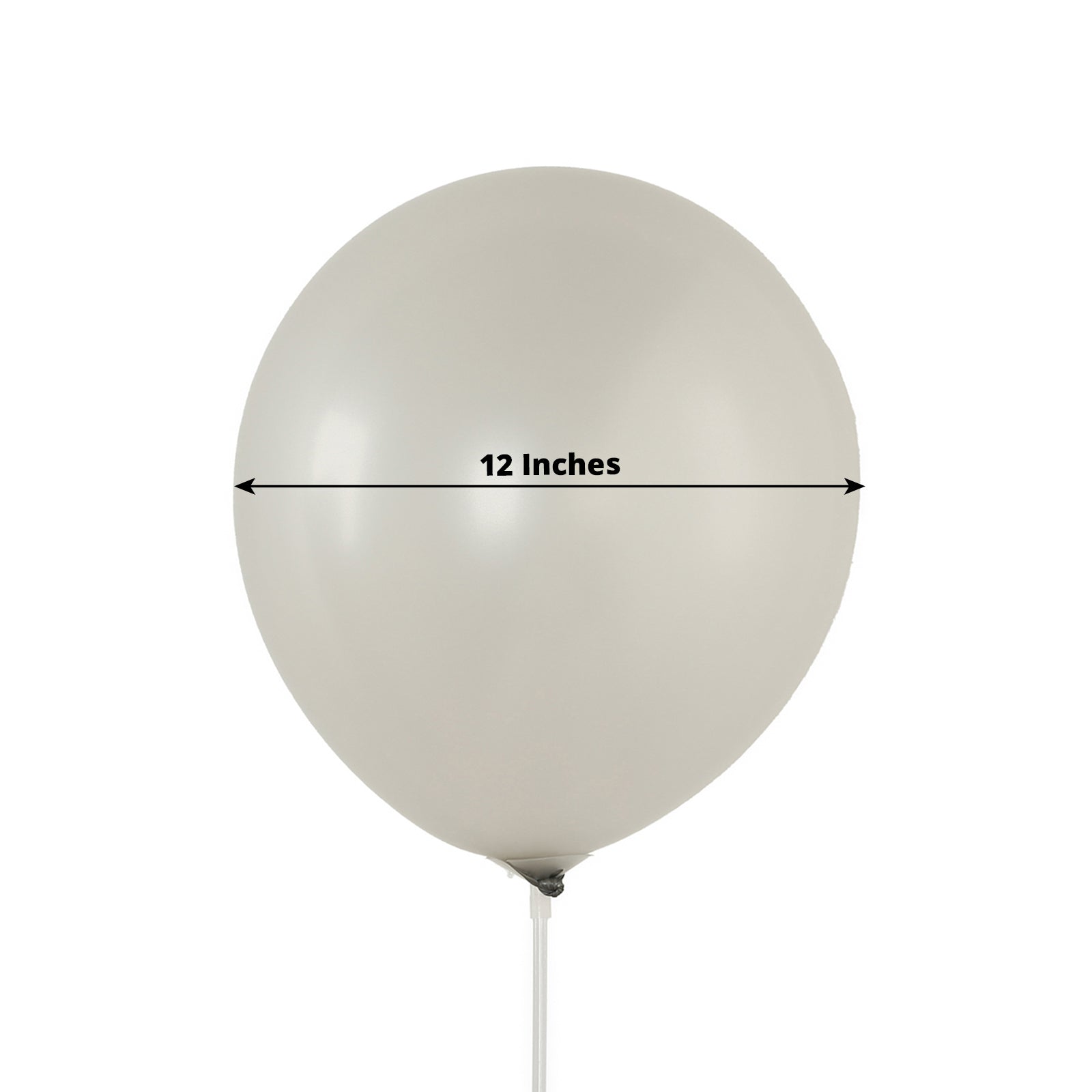 Silver biodegradable 12" latex balloon for eco-friendly parties.