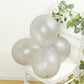 Silver biodegradable balloons arranged on a chair, perfect for eco-friendly parties.