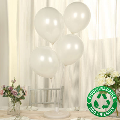 Charming Pearl White Biodegradable Balloons