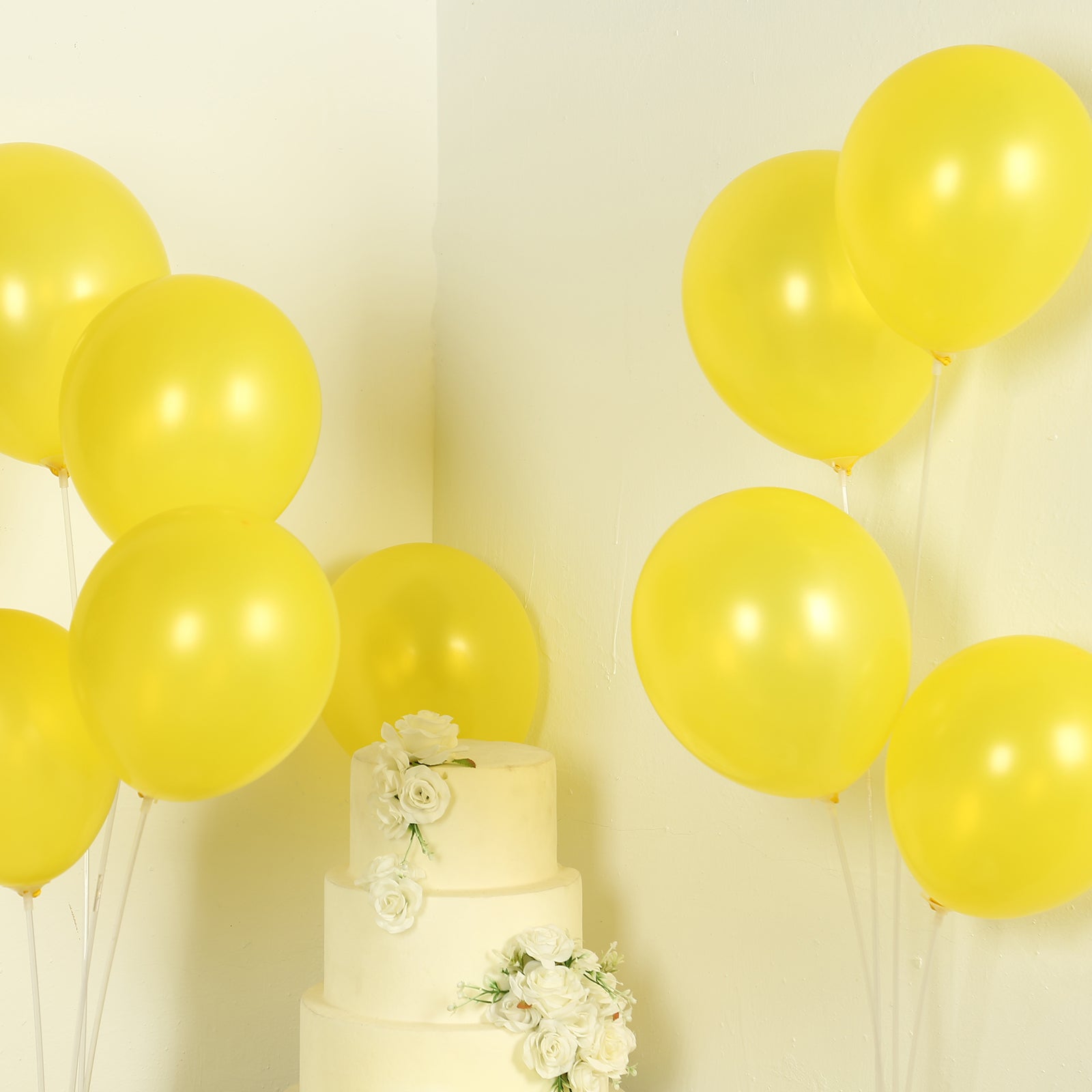 Yellow biodegradable balloons for eco-friendly celebrations.