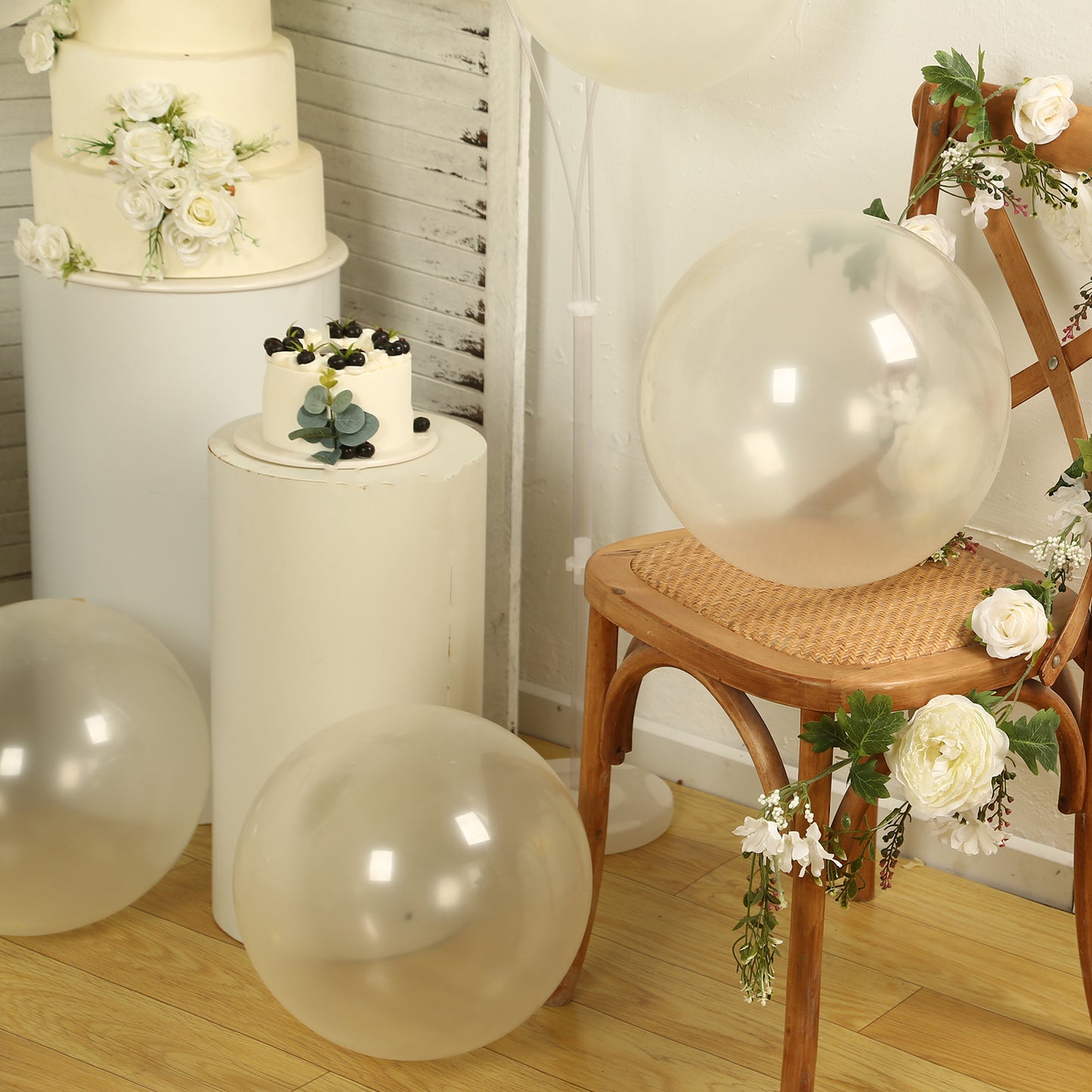 10 Pack Clear Biodegradable Balloons, Eco-friendly Thickened Extra Strong Latex Helium Party Balloons - 18"