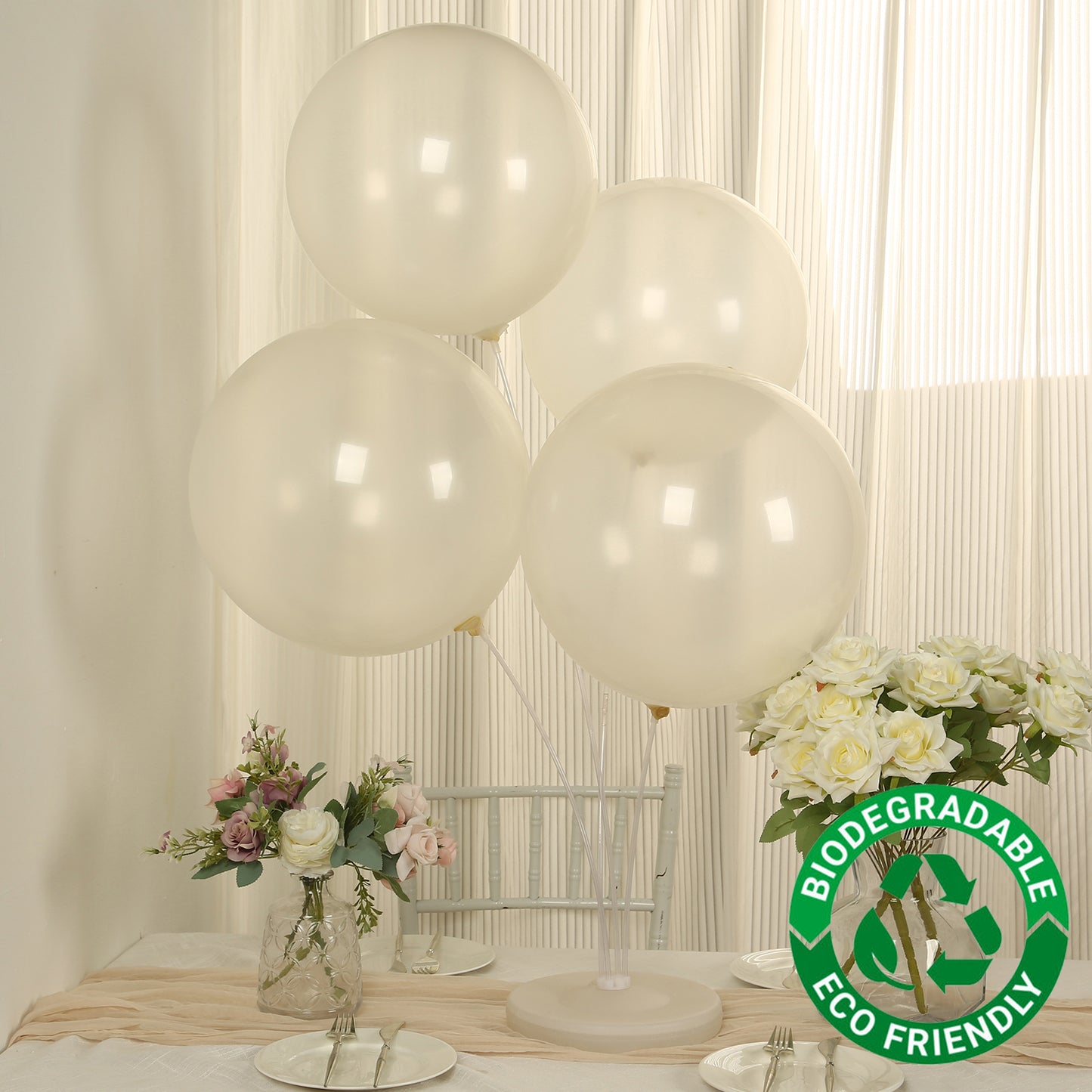 10 Pack Clear Biodegradable Balloons, Eco-friendly Thickened Extra Strong Latex Helium Party Balloons - 18"