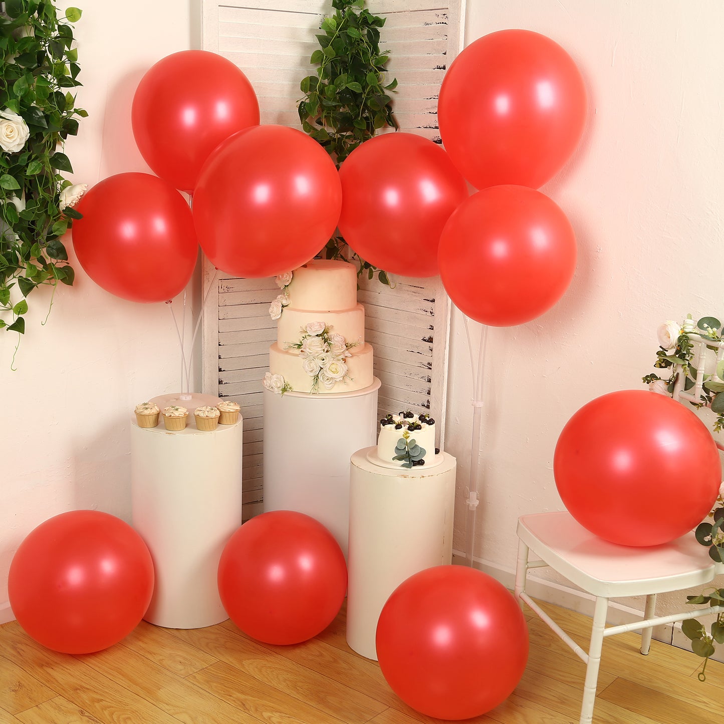 10 Pack Red Biodegradable Balloons, Eco-friendly Thickened Extra Strong Latex Helium Party Balloons - 18"