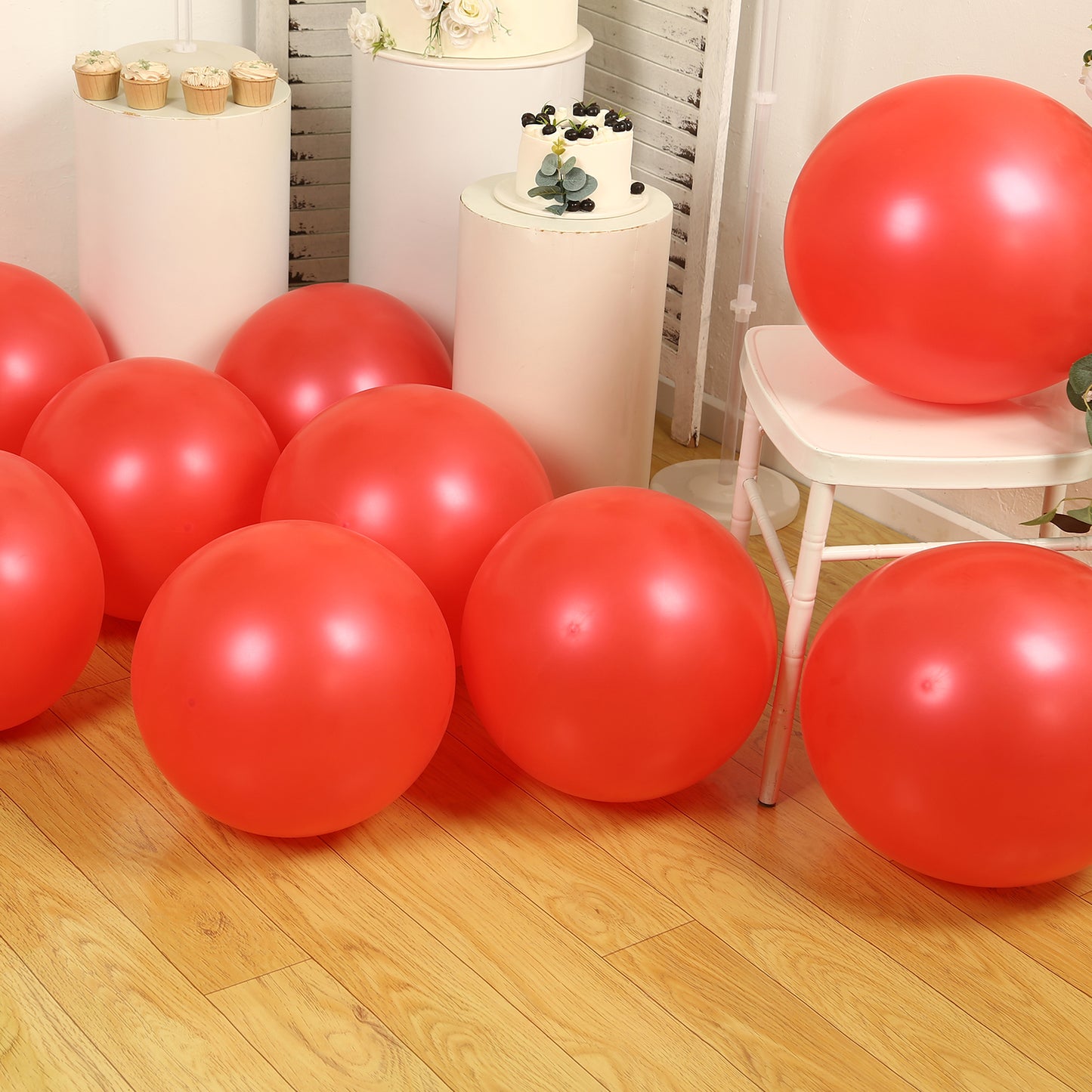 10 Pack Red Biodegradable Balloons, Eco-friendly Thickened Extra Strong Latex Helium Party Balloons - 18"
