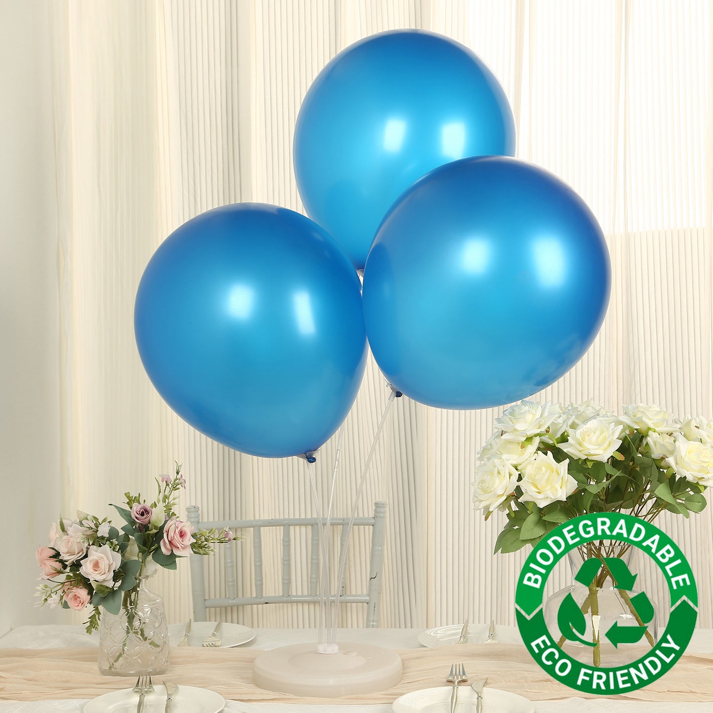 10 Pack Royal Blue Biodegradable Balloons, Eco-friendly Thickened Extra Strong Latex Helium Party Balloons - 18"