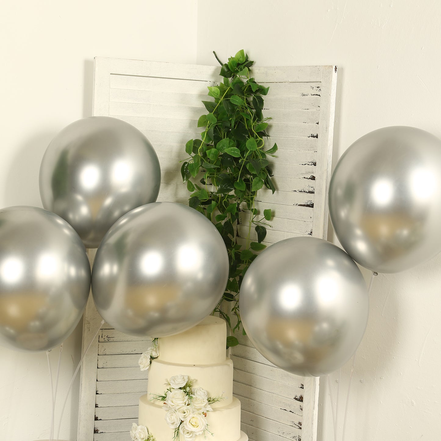 10 Pack Silver Biodegradable Balloons, Eco-friendly Thickened Extra Strong Latex Helium Party Balloons - 18"