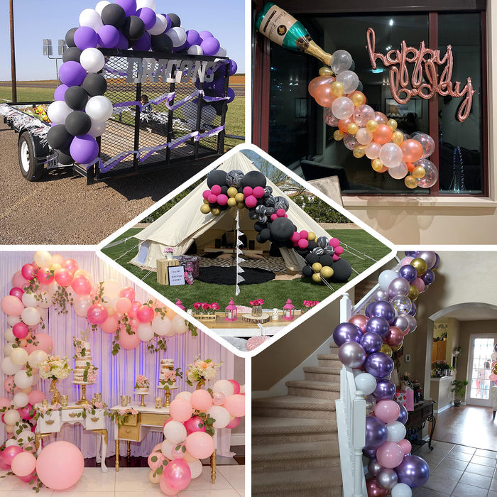 16ft long balloon decorating strip tape for purple and pink balloon garlands.