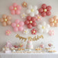 Clear flower-shaped balloon clip connectors for pink and white decorations.