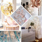 Clear/gold confetti filled latex balloons for festive celebrations.