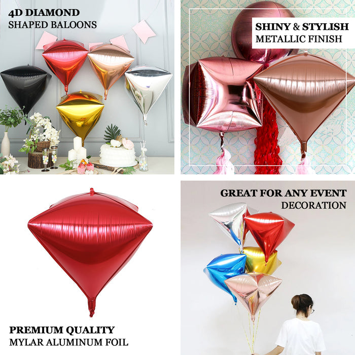 Shiny gold 4D diamond foil balloons for stylish event decoration.
