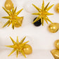 5 Pack Metallic Gold 14-Point Starburst Mylar Foil Balloons, 22" Fireworks Star Explosion Party Balloons