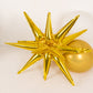 5 Pack Metallic Gold 14-Point Starburst Mylar Foil Balloons, 22" Fireworks Star Explosion Party Balloons