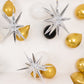5 Pack Metallic Silver 14-Point Starburst Mylar Foil Balloons, 22" Fireworks Star Explosion Party Balloons