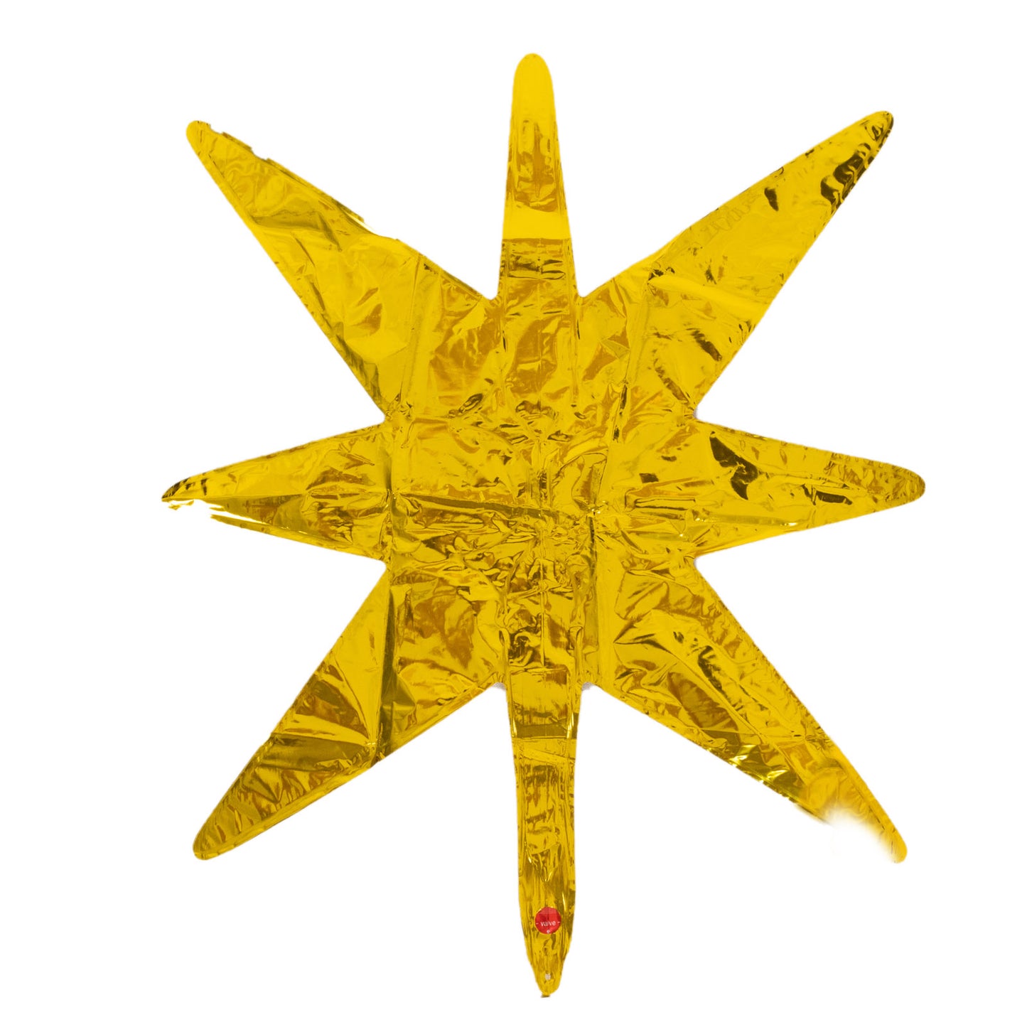 5 Pack Large Metallic Gold 14-Point Starburst Foil Balloons, 27" Fireworks Star Explosion Mylar Party Balloons