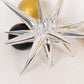 5 Pack Large Metallic Silver 14-Point Starburst Foil Balloons, 27" Fireworks Star Explosion Mylar Party Balloons
