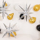 5 Pack Large Metallic Silver 14-Point Starburst Foil Balloons, 27" Fireworks Star Explosion Mylar Party Balloons
