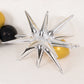 5 Pack Large Metallic Silver 14-Point Starburst Foil Balloons, 27" Fireworks Star Explosion Mylar Party Balloons