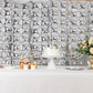 10 Pack Metallic Silver Double Row Mylar Foil Balloon Backdrop, Square Diamond Design Balloon Wall - 43"x11"