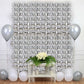 10 Pack Metallic Silver Double Row Mylar Foil Balloon Backdrop, Square Diamond Design Balloon Wall - 43"x11"