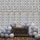 10 Pack Metallic Silver Double Row Mylar Foil Balloon Backdrop, Square Diamond Design Balloon Wall - 43"x11"