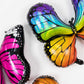 Colorful butterfly helium foil balloons for fairy tale theme party supplies.