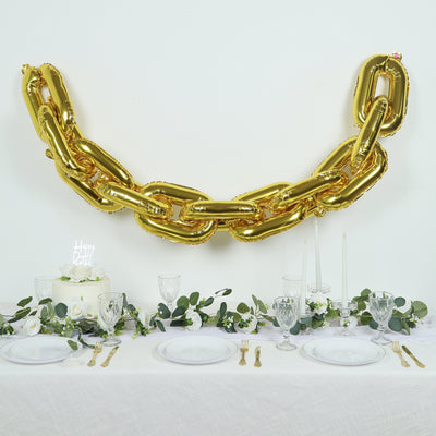 30 Pack Giant Metallic Gold Chain Foil Balloon Garland