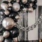 16ft Jumbo Chain Link Balloons in Silver, 30pack 8x12" Durable Foil Chain Balloons for 90s Hip Hop Party Decorations, Event Decor