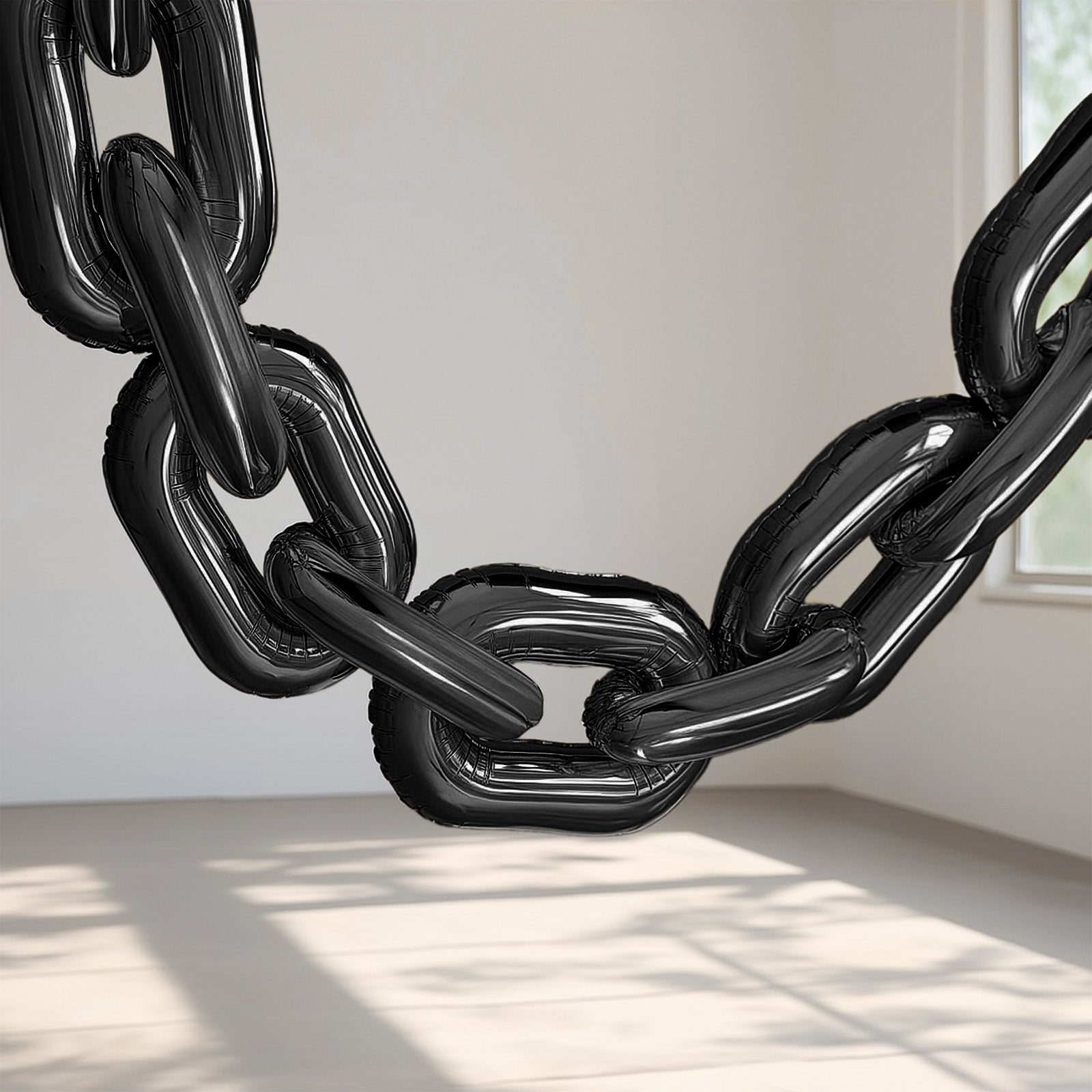Black 24" chain foil balloons for 90s hip hop party decorations.