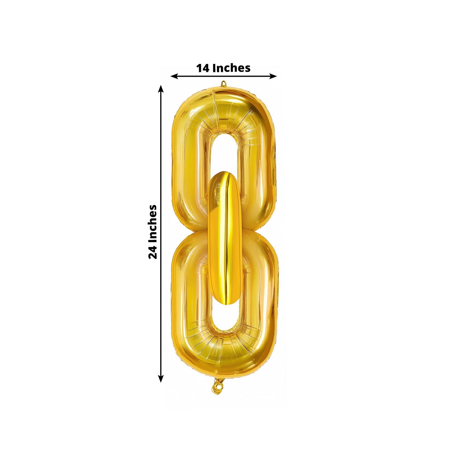 30-Pack 24" Gold Chain Foil Balloons – Jumbo Link Mylar Balloons for 90s Hip Hop Party Arches Up to 44ft Long Balloon Chain