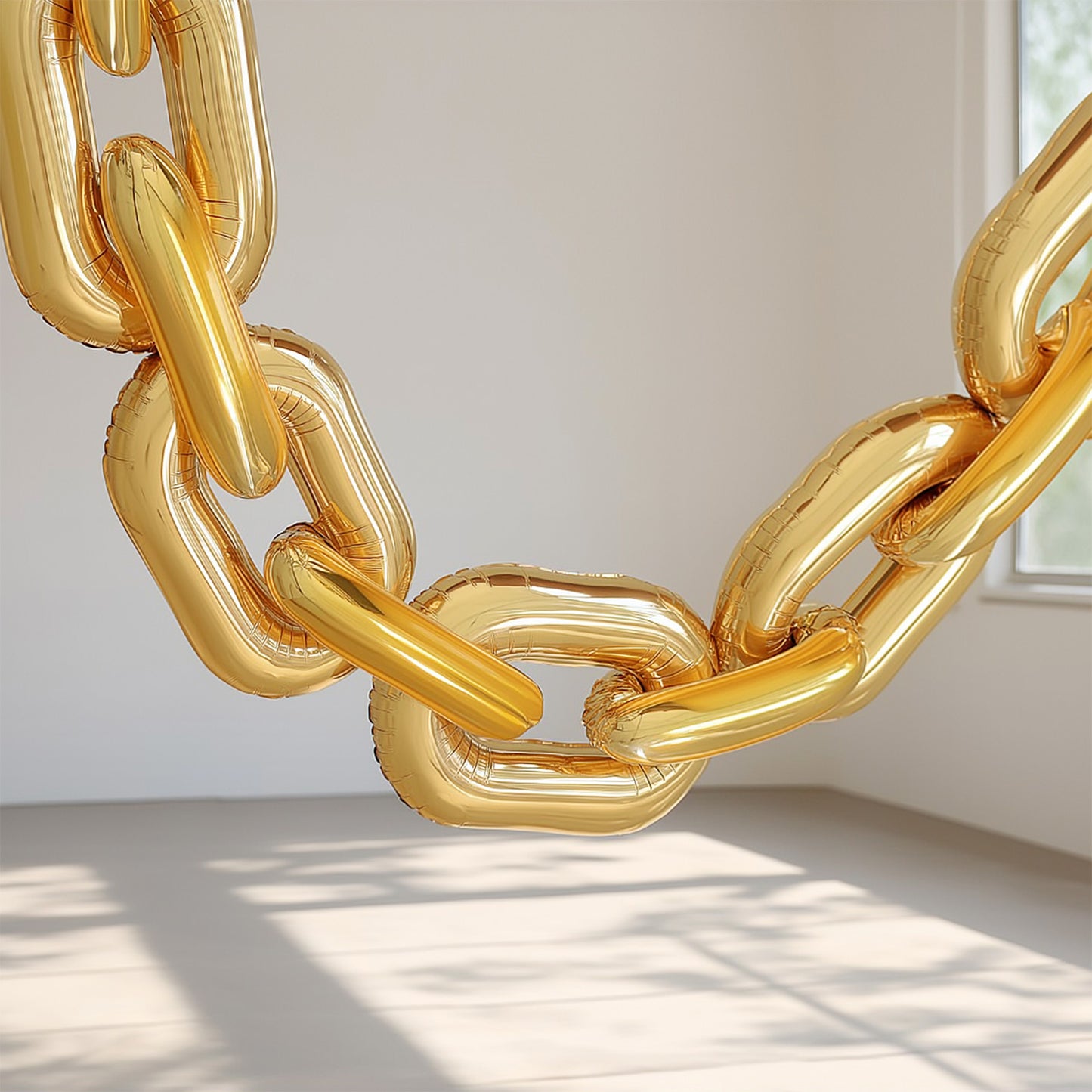 30-Pack 24" Gold Chain Foil Balloons – Jumbo Link Mylar Balloons for 90s Hip Hop Party Arches Up to 44ft Long Balloon Chain