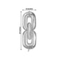 30-Pack 24" Silver Chain Foil Balloons – Jumbo Link Mylar Balloons for 90s Hip Hop Party Arches Up to 44ft Long Balloon Chain