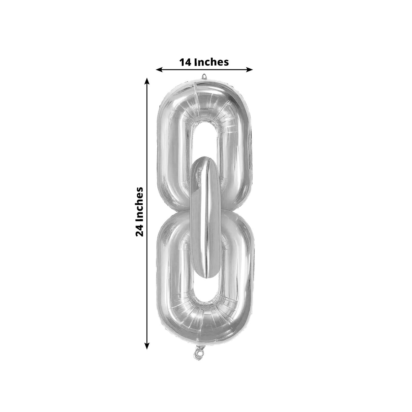 30-Pack 24" Silver Chain Foil Balloons – Jumbo Link Mylar Balloons for 90s Hip Hop Party Arches Up to 44ft Long Balloon Chain