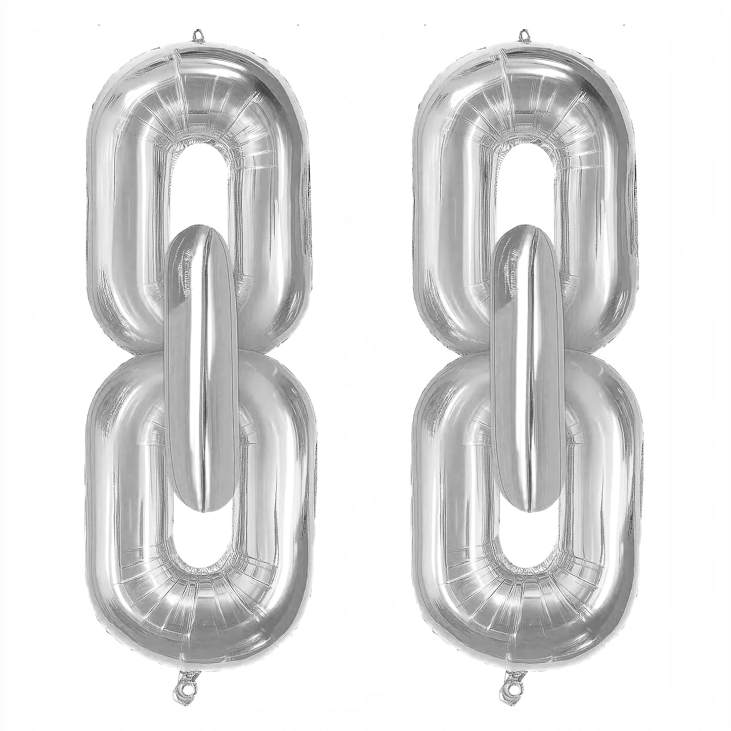 30-Pack 24" Silver Chain Foil Balloons – Jumbo Link Mylar Balloons for 90s Hip Hop Party Arches Up to 44ft Long Balloon Chain