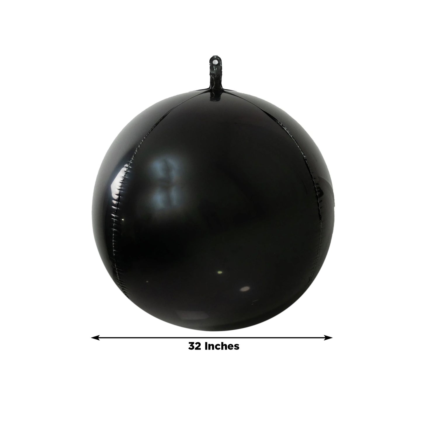 32" metallic black sphere balloon, perfect for parties and celebrations.