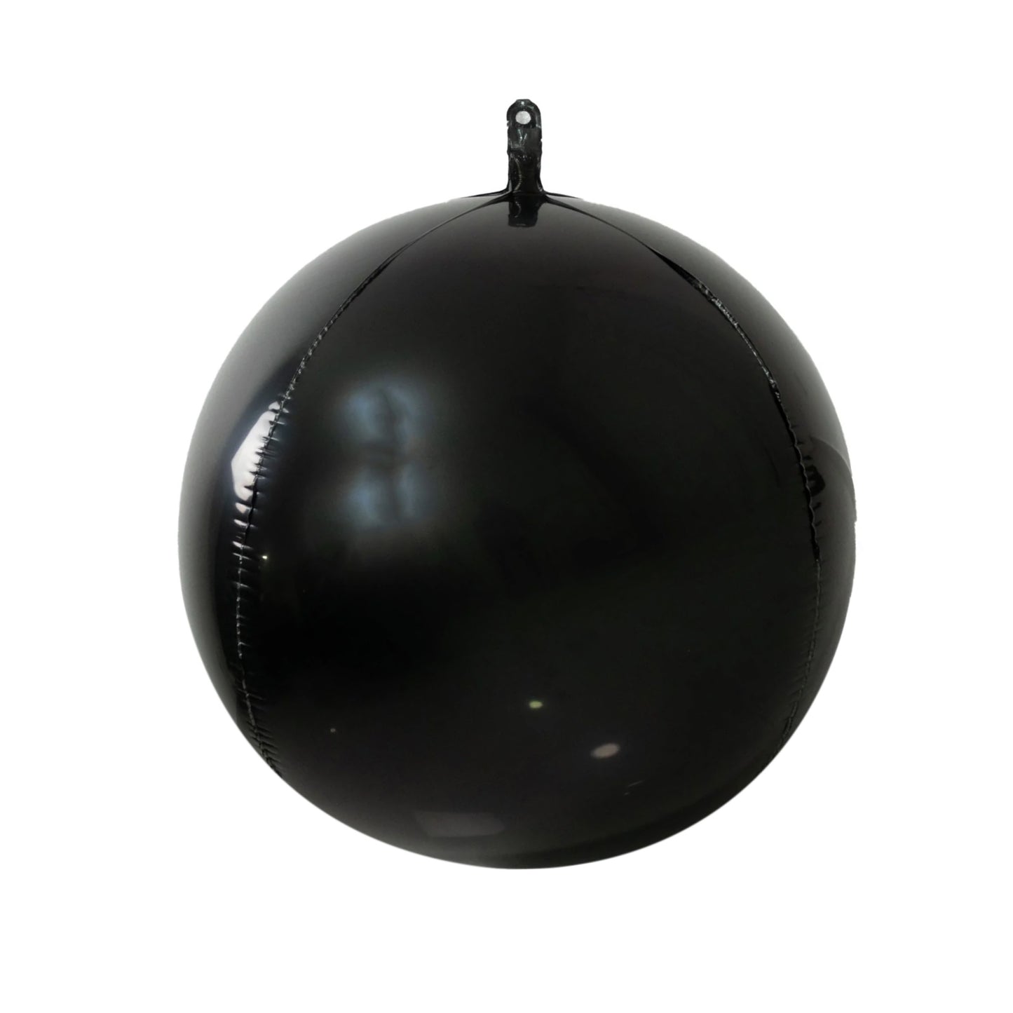 Metallic black sphere balloon, 32-inch Mylar party supply.
