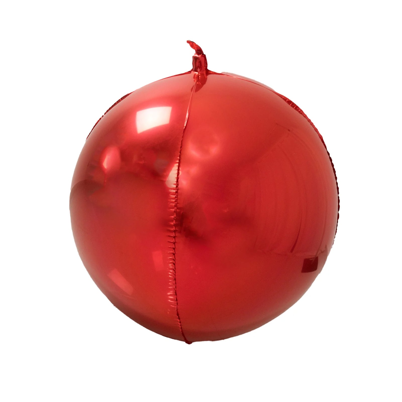 Metallic red sphere balloon, perfect for parties and celebrations.