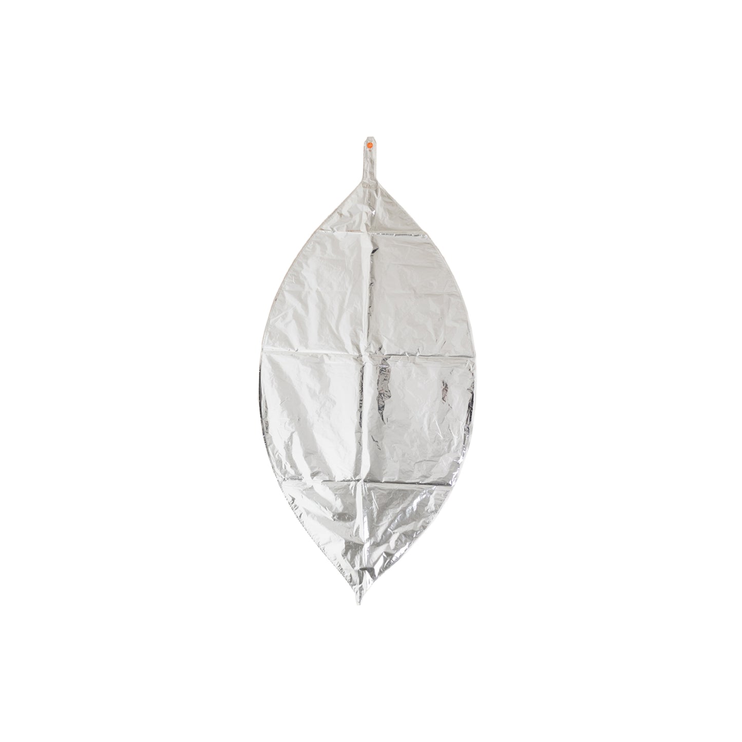 Metallic silver orbz mylar balloon for parties, helium or air-filled.