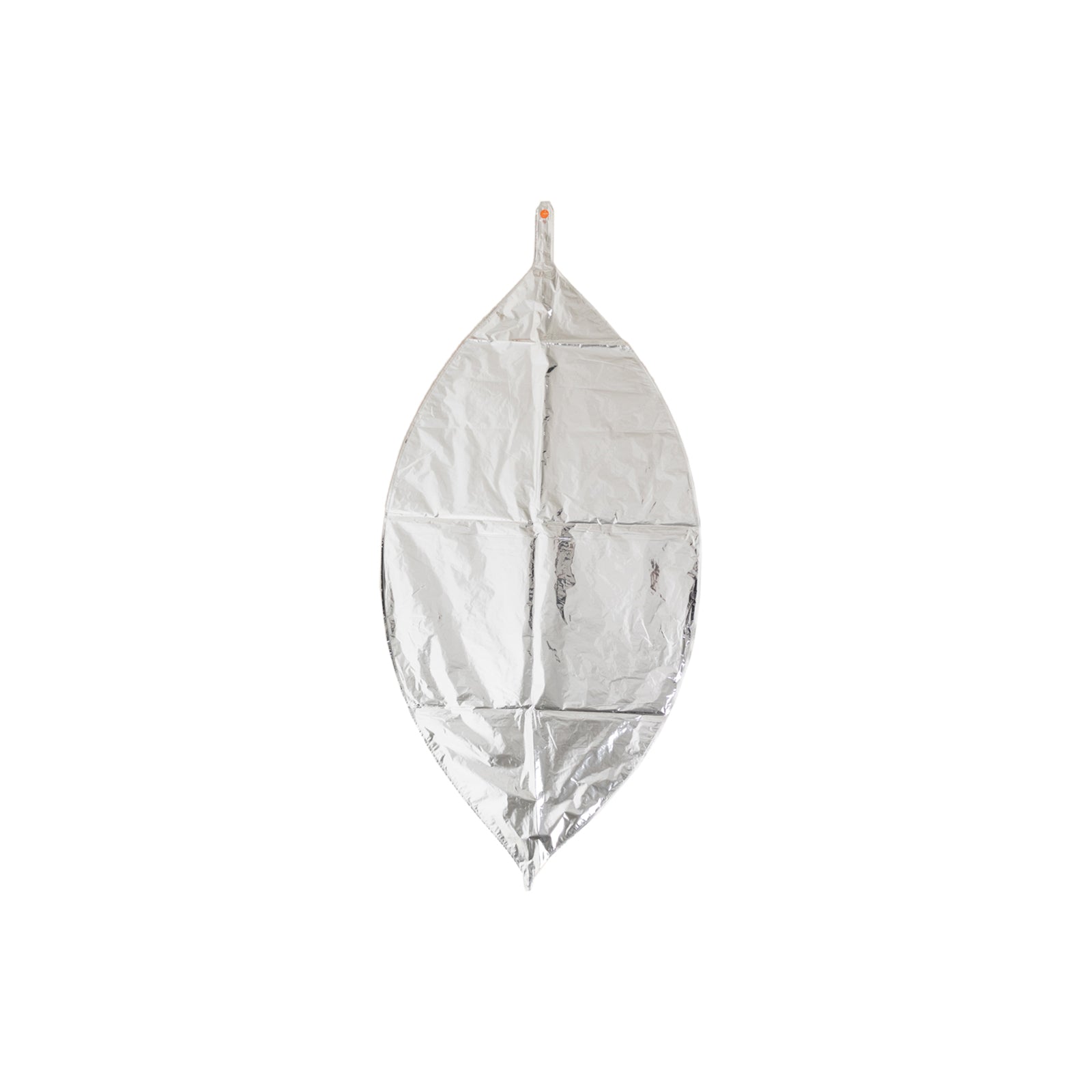 Metallic silver orbz mylar balloon for parties, helium or air-filled.