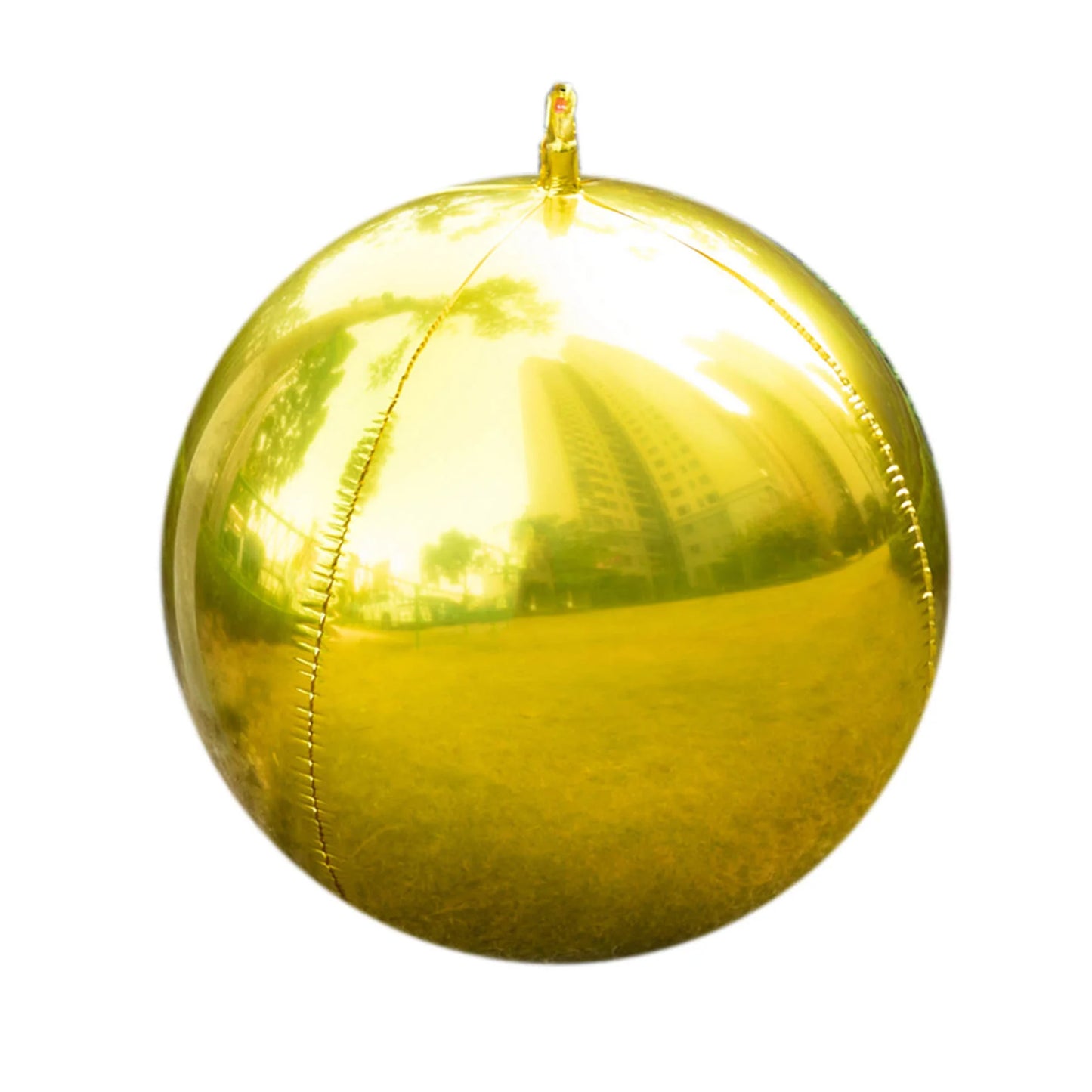 Metallic gold sphere balloon, 39" orbz mylar, perfect for parties.